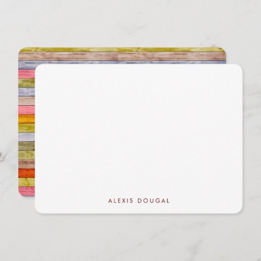 虹木目文具素朴パーソナライズされた ノートカード (正面/裏面)