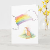 虹橋オレンジ白い猫の悔やみや弔慰カード カード (黄色い花)