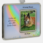 虹橋カスタムなペット悔やみや弔慰のオーナメント シルバープレートフレームオーナメント (右)