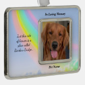 虹橋カスタムなペット悔やみや弔慰のオーナメント シルバープレートフレームオーナメント (右)