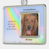 虹橋カスタムなペット悔やみや弔慰のオーナメント シルバープレートフレームオーナメント (左)