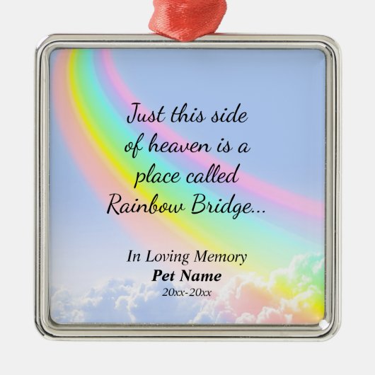 虹橋カスタムなペット記念のオーナメント メタルオーナメント (正面)