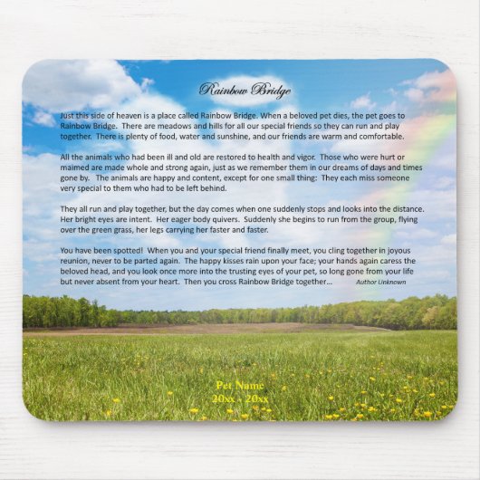 虹橋女性犬の悔やみや弔慰のマウスパッド マウスパッド (正面)