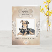 虹橋詩が付いている犬の記念物 カード (黄色い花)