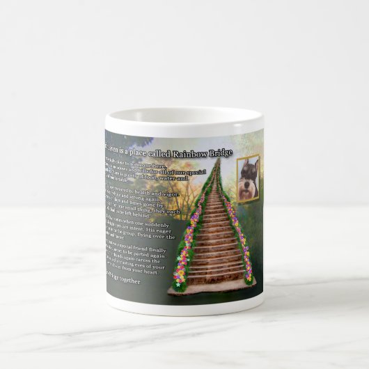 虹橋詩ペット損失の悔やみや弔慰の写真のマグ コーヒーマグカップ (中央)