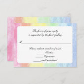 "虹水彩画"のRSVPカード 出欠カード (正面/裏面)