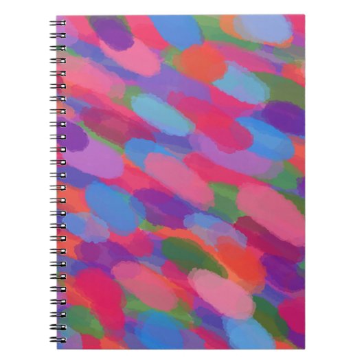 虹水滴カラフル抽象芸術パターン ノートブック (正面)