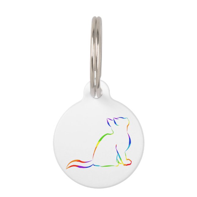 虹猫のシルエット ペット　ネームタグ (正面)