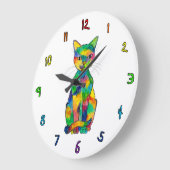 虹猫の時計 ラージ壁時計 (傾斜)