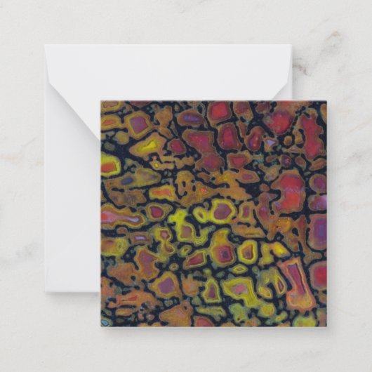 虹石化した恐竜の骨 ノートカード (正面)