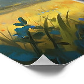 虹素晴らしと蝶が咲く野生のシマウマ ポスター (角)