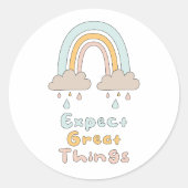 虹素晴らしのやる気を起こさせるカラフル ラウンドシール (正面)
