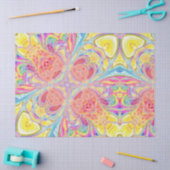 虹絞り染めアクリル液注花 薄葉紙 (クラフト)