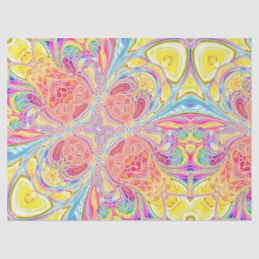 虹絞り染めアクリル液注花 薄葉紙 (正面)