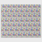 虹絵を描のブラシ絵を描オン ラッピングペーパー (フラット)