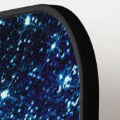 虹色お洒落青色グリッターモノグラム ピックルボールラケット (左詳細)