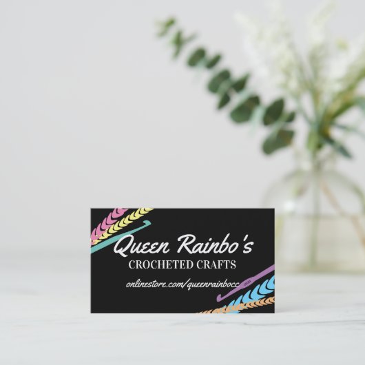 虹色かぎ針糸 名刺 (スタンド正面)