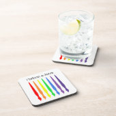 虹色かわいらしのペイントブラシ、あなたの名前 コースター (右側)