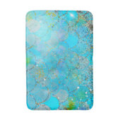 虹色かわいらしパールきらめくマーメイドはかりで測 バスマット (正面縦)