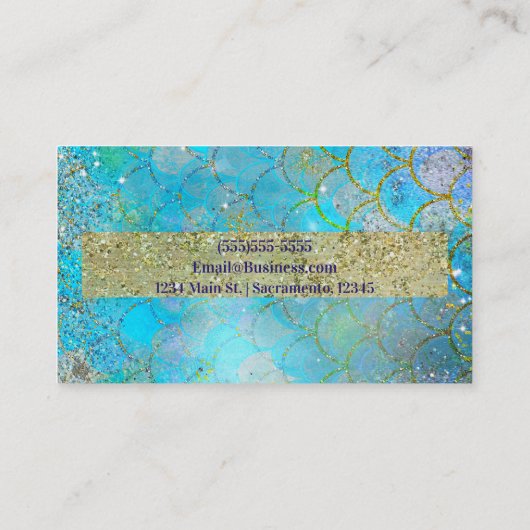 虹色かわいらしパールきらめくマーメイドはかりで測 名刺 (裏面)