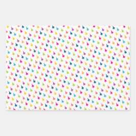 虹色かわいらしF-15Eストライクイーグルパターン ラッピングペーパーシート