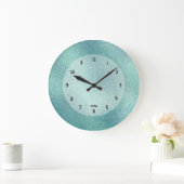 虹色きらめくターコイズイメージテクスチャ ラージ壁時計 (ホーム)
