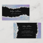 虹色きらめく革の名刺 名刺 (正面/裏面)