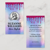 虹色きらめく | ヘアサロン美しいロゴ 予約カード (正面/裏面)
