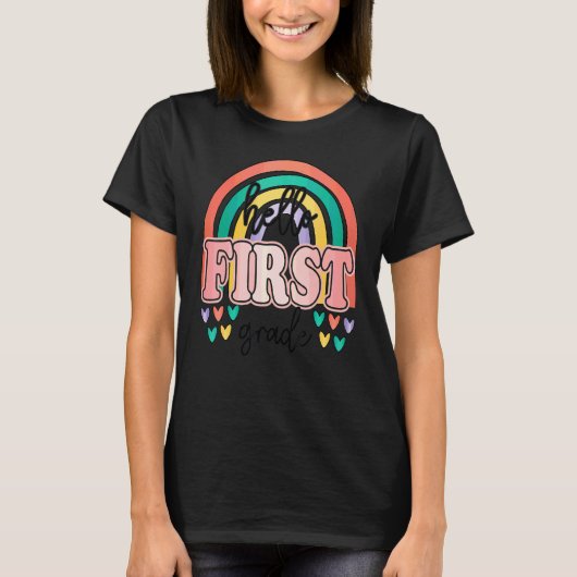 虹色でグルービーな一年生 "1st Grade" 裏デザインTシャツ Tシャツ (正面)