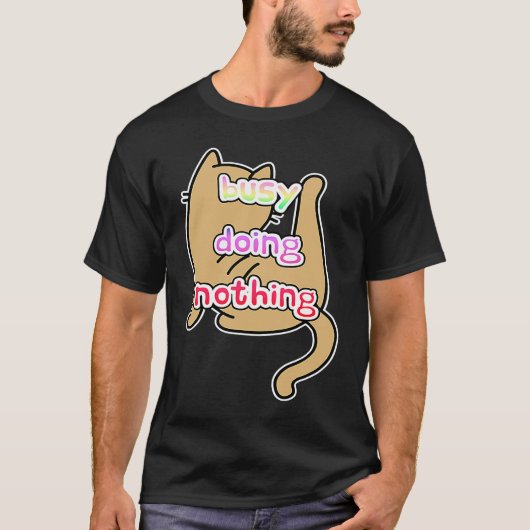 虹色と猫を占領しません Tシャツ (正面)
