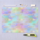 虹色と金ゴールドブラシストロークのパターン 薄葉紙 (クラフト)