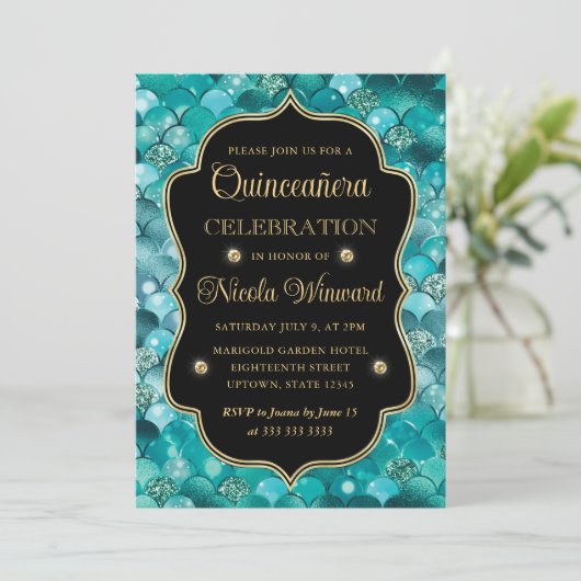 虹色と金ゴールドマーメイドはかりで測キンセアニェラ 招待状 (スタンド正面)