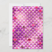 虹色と金ゴールドマーメイドはかりで測フレーム誕生日 招待状 (裏面)