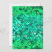 虹色と金ゴールドマーメイドはかりで測フレーム誕生日 招待状 (裏面)