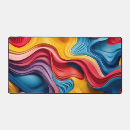 虹色に渦巻き状の3D型枠 デスクマット