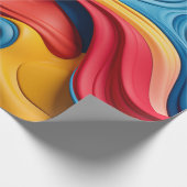 虹色に渦巻き状の3D型枠 ラッピングペーパー (角)