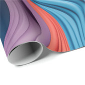 虹色に渦巻き状の3D型枠 ラッピングペーパー (ロールコーナー)