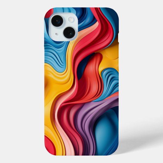 虹色に渦巻き状の3D型枠 Case-Mate iPhoneケース (裏面)