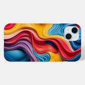 虹色に渦巻き状の3D型枠 Case-Mate iPhoneケース (裏面 (横))