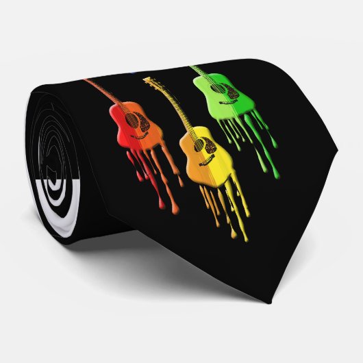 虹色に溶けるギター ネクタイ (ロール)