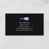 虹色に輝くギターシルエットフェイクのグレーデザイン 名刺 (裏面)