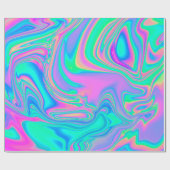 虹色に輝くホログラフィ鮮やかー組織 ラッピングペーパー (フラット)