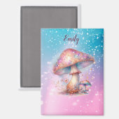 虹色に魅了されたおとぎ話キノコの名前 マグネット (正面/裏面)