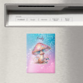 虹色に魅了されたおとぎ話キノコの名前 マグネット (インサイチュ (食洗機))