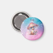 虹色に魅了されたおとぎ話キノコの名前 マグネット (正面/裏面)