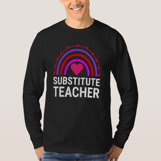 虹色のかわいい先生 非常勤講師 Tシャツ (正面)