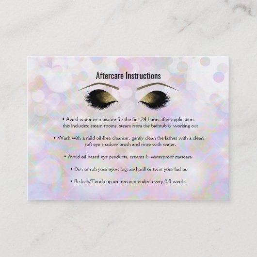 虹色のきらめくの発疹が友人のアフターケアを参照 紹介カード (裏面)