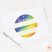 虹色のご挨拶 ネームタグ どうやって知ったか ラウンドシール (封筒)