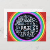 虹色のはがきクロムの言語数々の平和 ポストカード (正面/裏面)