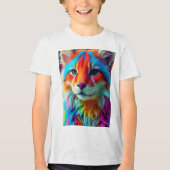 虹色のふわふわ猫-68587 トライブレンドＴシャツ (正面)